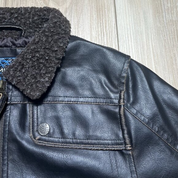 Hemisphere Brown Faux Leather Boys Jacket - Size 7 - Picture 5 of 16